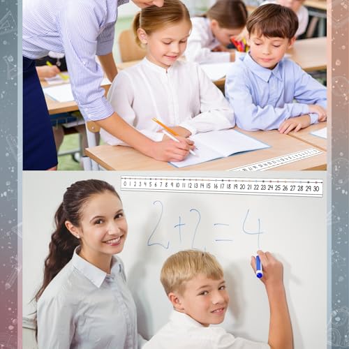 48 Pieces Number Line 0 to 30 Student Desk Number Lines Laminated Number Line Strips for Classroom Desks Math Class Decoration (Boho) - Image 7