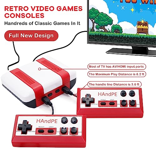 Handpe Full Mini Retro Classic Video Games Console All In One Retro Game Console With Built In Games 620 Dual Nes Controllers Plug & Play Video Games Birthday Gift(Hdmi/Av)… #TOP4