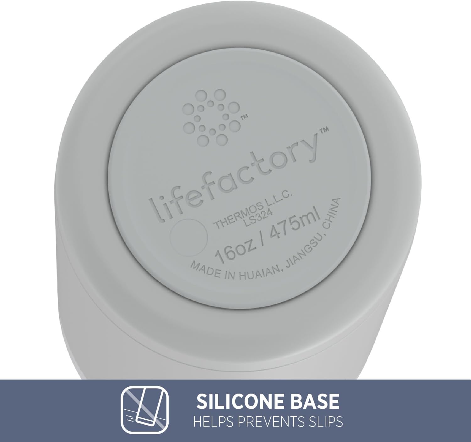 Lifefactory 16-Ounce Stainless Steel Vacuum-Insulated Tumbler, Stone Gray