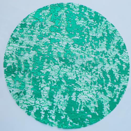 Snowkingdom 100 Pcs Green Placemats Round Disposable Glitter Charger 13"