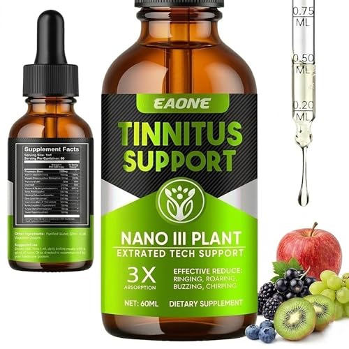 Tinnitus Relief for Ringing Ears 60ml Natural Tinnitus Relief Drops Supports Auditory Clarity and Comfort Soothes Ears Buzzing and Noise Premium Blend Formula for Inner Ear Health