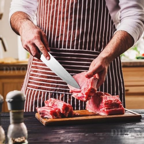 Image of DIVOX Damascus Chef Knife, Ultra Sharp Kitchen Knife, 8 inch Professional Chef's Knife, German High Carbon Stainless Steel Meat Vegetable Cutting Knives with Ergonomic Handle
