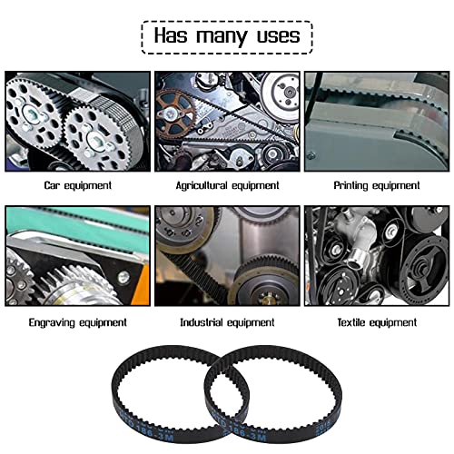 OTOTEC 2x HTD 186-3M-6 62 Zähne Gummi-Zahnriemen, Schwarz, 6 mm Breite, 186 mm Umfang, für Elektrowerkzeuge, Bosch-Geräte, Synchronriemen, Antriebsriemen, Riemen, Mechanischer Riemen