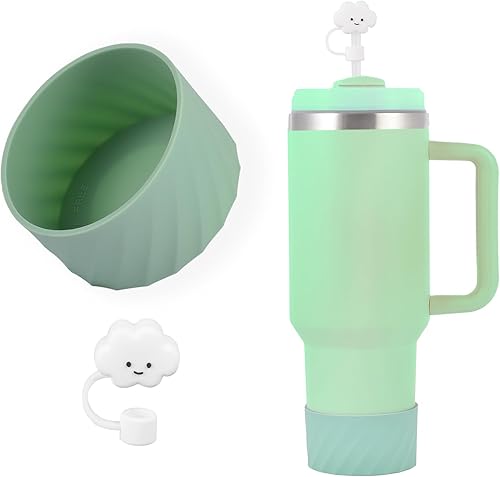 Funda protectora de silicona 2 en 1 para Stanley Cup de 40 onzas, 30 onzas, 20 onzas, Hydro Flask de 12 a 24 onzas, funda protectora antideslizante