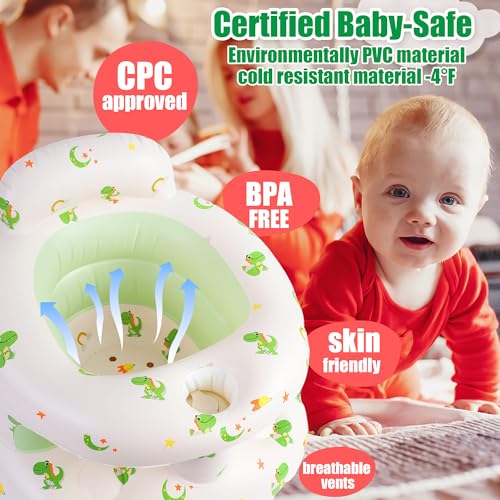 Image of Upgraded Inflatable Baby Seat for Babies 4-36 Months, Inflatable Baby Chair Sit Me Up Floor Seat for Baby, Back Support Baby Seats for Infants for Sitting Up with Built in Air Pump