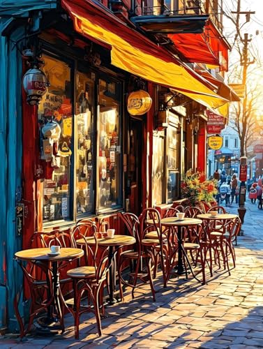 Peinture diamant vue sur la rue, le cadeau idéal d'arts et artisanat pour adulte créatif