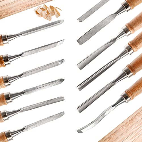 Dicunoy 12 PCS Wood Carving Tools, Gouges Woodworking Chisels, Full Size Wood Carving Knifes for Beginner, Hobbyists, Professionals, Artistic, Gifts for Him, Father's Day - Image 4