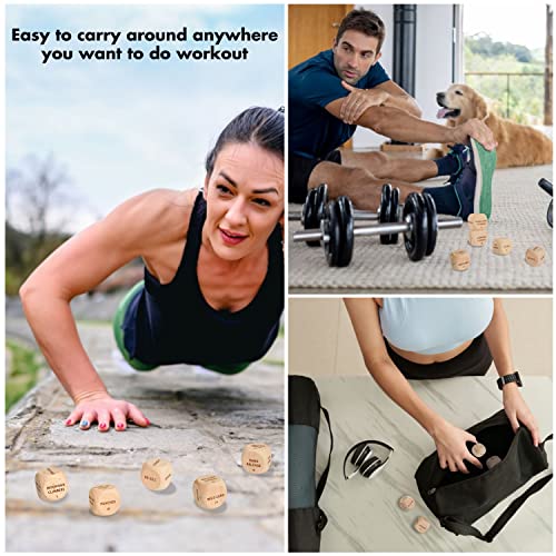 Stofinity Exercise Dice For Workouts - Wooden Workout Dice, Enthusiasts Workout Gifts For Women, Fitness Dice For Men, Exercise Gifts Ideas For Women, Exercise Cardio Fitness Sports For Home Gym Games #TOP4