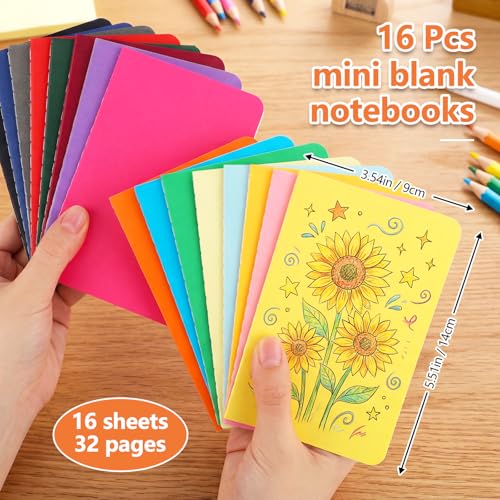 Image of BESARME 16 Pack Mini Notebooks Bulk, Mini Pocket Notebooks for Kids Small Blank Pocket Notebook for Students School Supplies Notepads Colorful Classroom Gift Exchange Party Favors