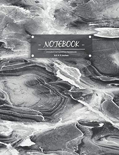 Notebook: Black Marble, Unlined Composition Notebook, Marble Unruled Composition Notebook, Journal