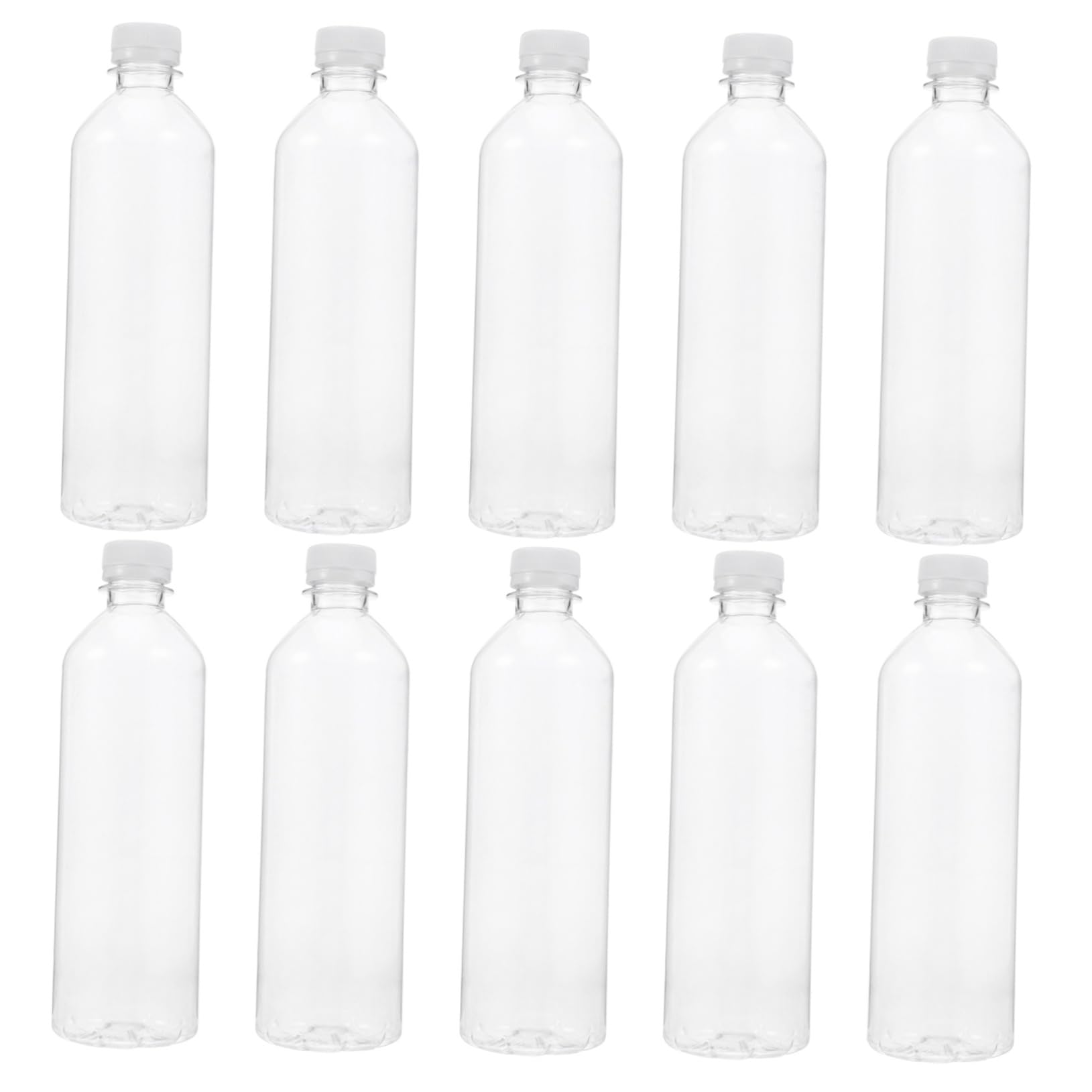Unomor 10 Pack 500ml Plastic Beverage Bottles Multipurpose Nut Milk Refillable Storage Smoothie Bottles for Home Cafe