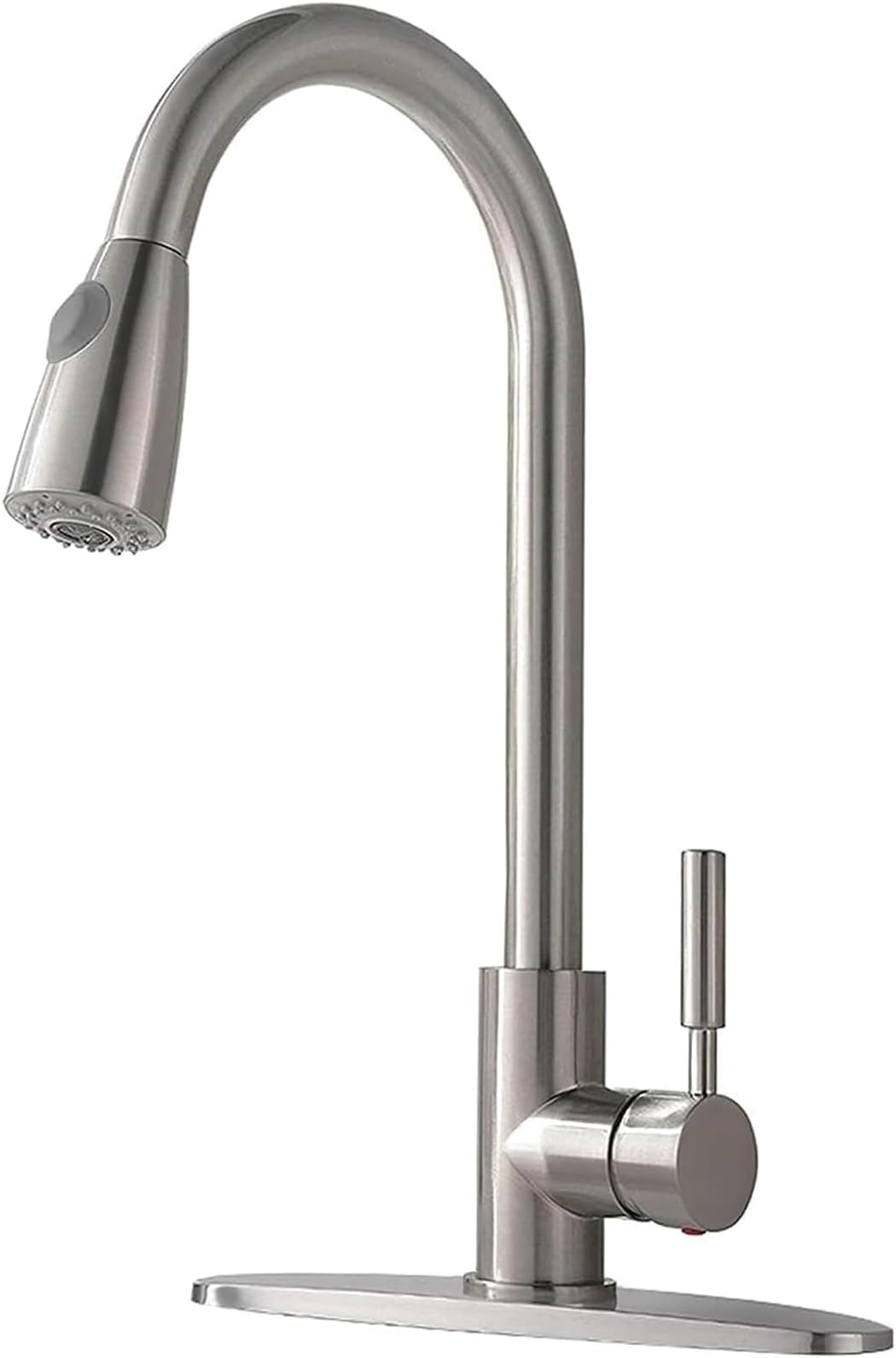 Comllen Kitchen Faucet with Pull Down Sprayer, Brushed Nickel Stainless Steel Kitchen Faucets, Commercial Pull Out High Arc Single Lever Sink Faucet for Kitchen Farmhouse Utility RV Bar Laundry Sink