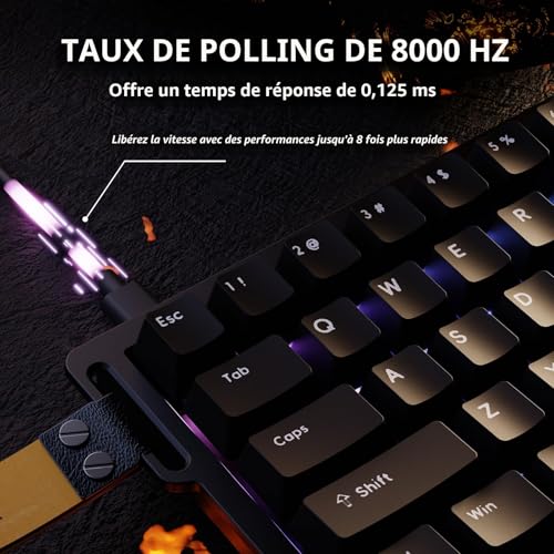 Clavier gamer compact noir ATTACK SHARK X68 espace de jeu épuré et fluide - 3