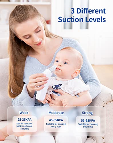 Baby Nose Sucker,Nasal Aspirator for Baby,Nasal Aspirator for Toddler,Electric Baby Nose Suction-Rechargable,3 Levels Power Suction,Music and Light Soothing Function (ka 1005)