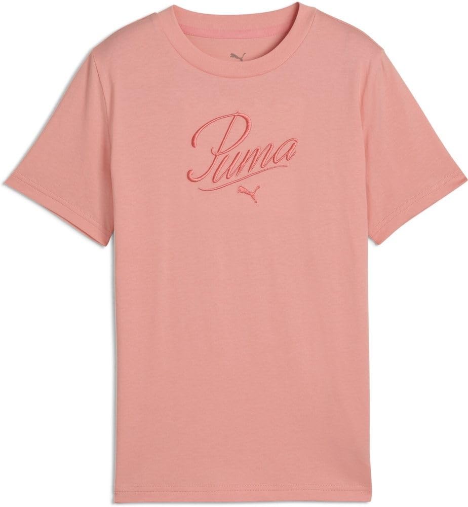 PUMA Girls Script G Tees, Pink Fruit, 128 EU