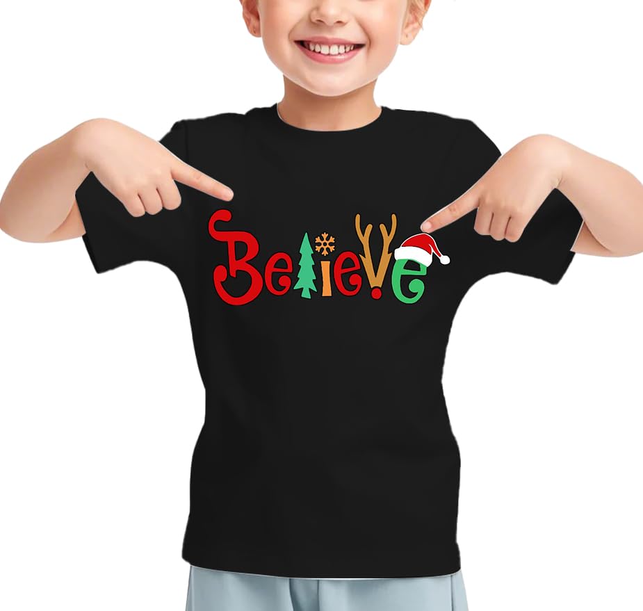 Boys Girls Toddler Kids Shirts Short Sleeve Holiday Tee Boys Clothes Reindeer Merry Christmas T-Shirts3