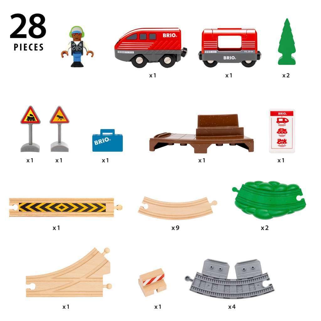 BRIO World - 36102 Zugset mit Rückziehmotor | Zugset-Zubehör für Kinder ab 3 Jahren