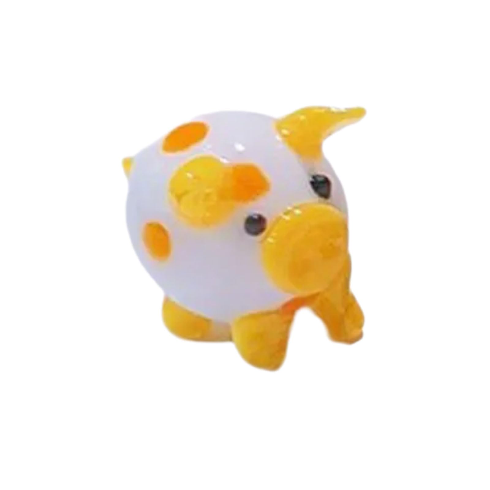 Uitndvyte Yellow Colorful Glass Piggy Miniature Figurine Crystal Animal Ornament For Artistics Home Decoration Giving Miniature Piggy Figurine