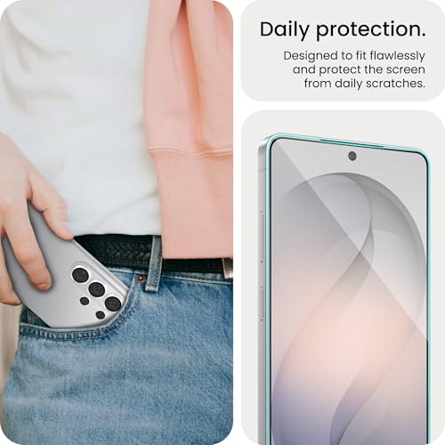 Image of FIRST MART Tempered Glass for Samsung Galaxy S26 Ultra 5G with Silver Camera Ring Guard & Installation Kit | HD Clear Edge-to-Edge Screen Protector, Scratch Resistant, Case-Friendly | Pack of 1