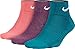 Nike Cotton Cush Quarter 3 Pack Women's Socks Pink/Blue/Grey sx4733-946