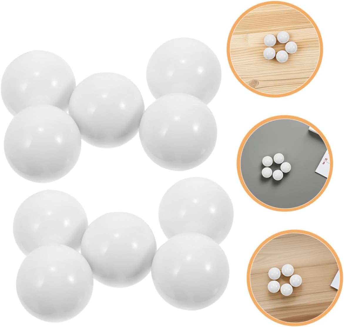 Kisangel 10pcs Roulette Beads Roulette Wheel Beads Craft Balls Roulette Table Game Ball Roulette Game Wheel Ball Small Roulette Replacement Ball Small Replacement Ball Acrylic White