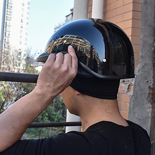 Chcycle Half Helmet Motorcycle Men Women With Sunshield,Vintage Motorcycle Helmet Casco Para Moto For Cruiser Scooter Dot Approved (Gloss Black, Small) #TOP6