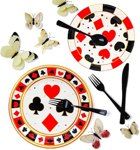 Set de 75 platos desechables para fiesta Casino 9 y 7 pulgadas miniatura 3