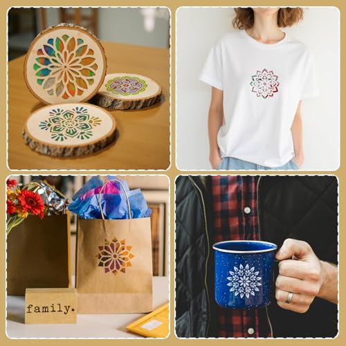 EAPIKON 56 Mandala Schablone Malen, 7.62cm Wiederverwendbar Zeichenschablonen für Acryl-Malerei Art Deko, 9cm Brandmalerei Vorlagen für Holz Wände Leinwand Möbel DIY-Bastelprojekte