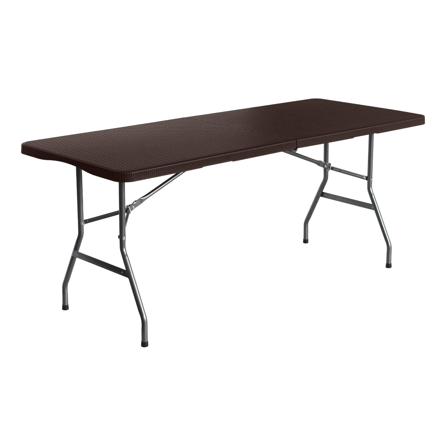 THINIA HOME Mesa Plegable Rectangular Efecto Ratán 180x74x74cm