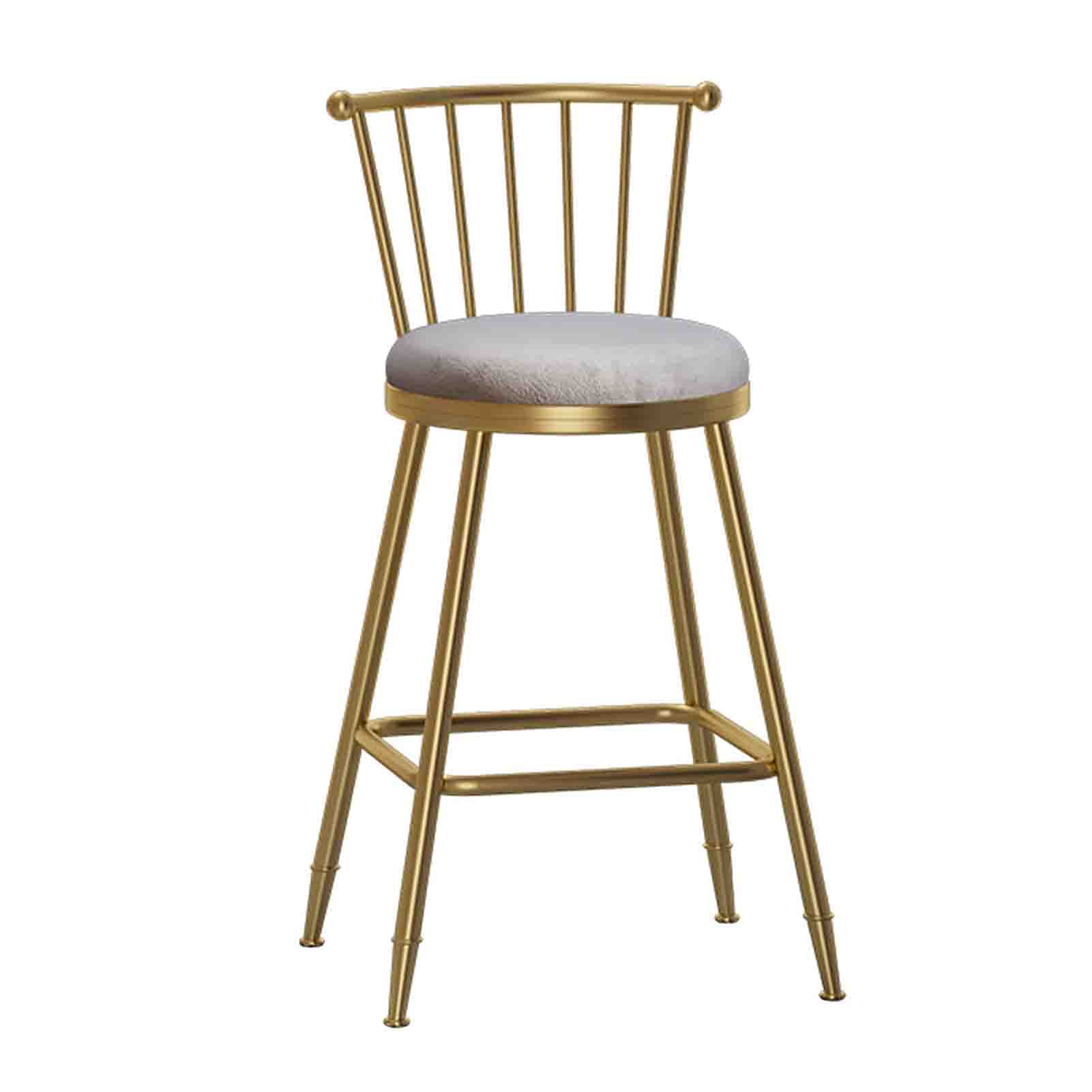 Tabouret haut Europe du Nord en velours avec dossier ergonomique