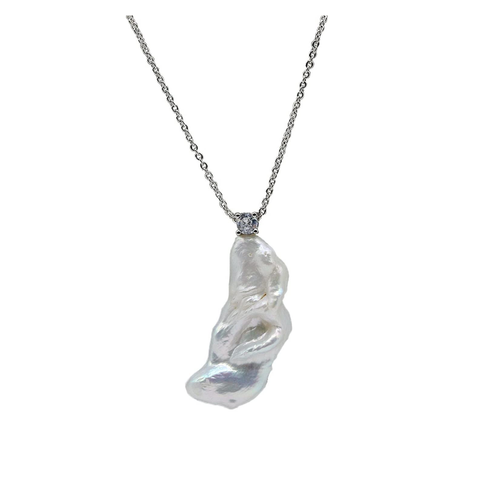 Collane barocche di moda Perle d'acqua dolce naturali Forma irregolare Pendenti di collana in argento 925 Gioielli da donna Regali di moda soddisfare Collane da donna