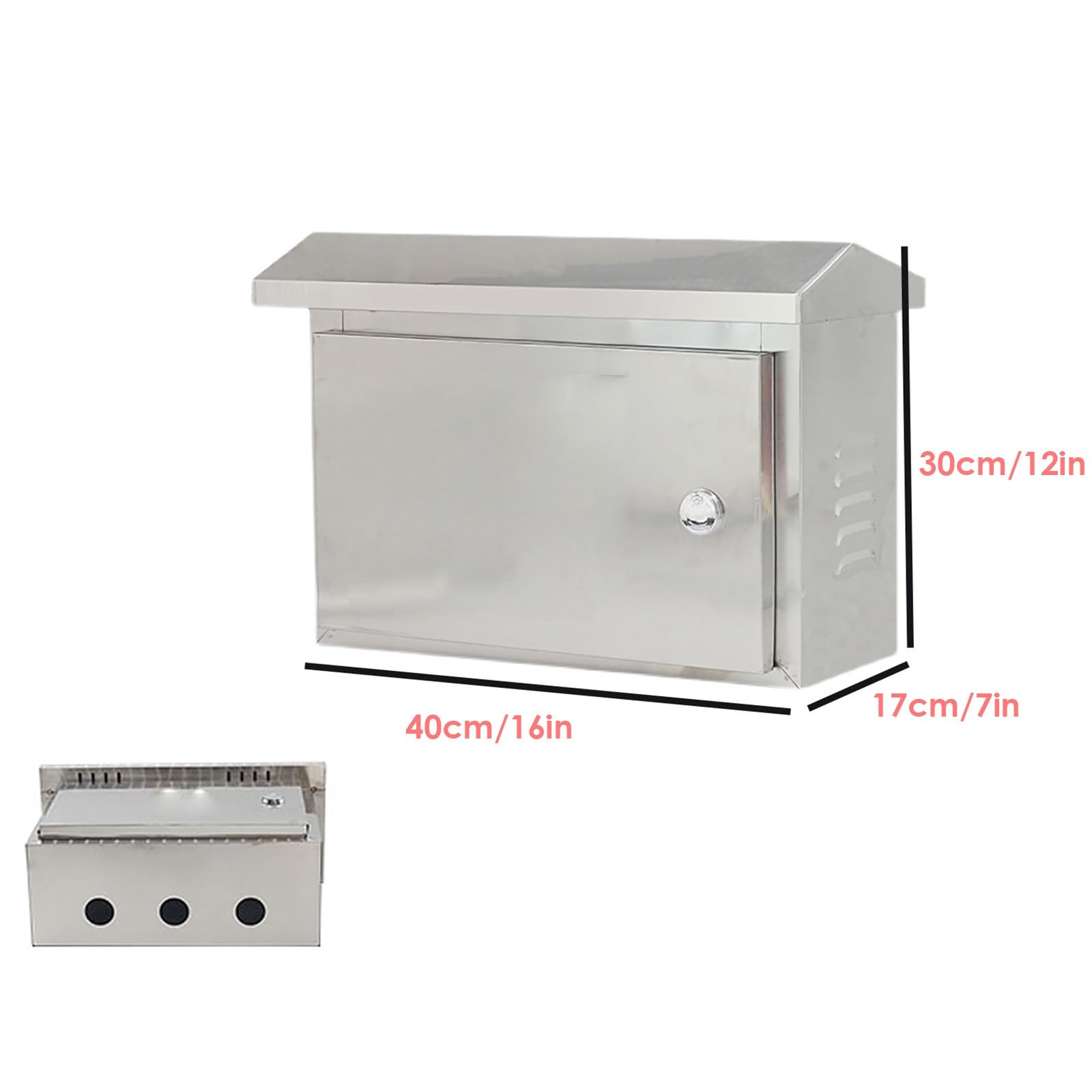 Caja Estanca Exterior Electrica, Caja Registro Electrico de Acero Inoxidable Ip65, Resistente Al Agua y Al Polvo para Uso Exterior/Interior(40x30x17cm/16x12x7in)
