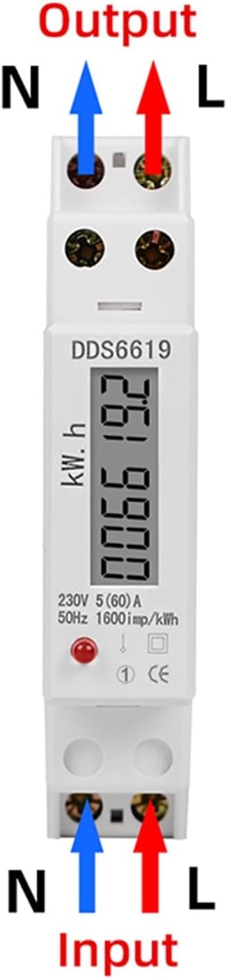 DDS6619-002 Rail-mounted Single-phase Energy Meter 230VAC 30A/60A(Analog 60A)
