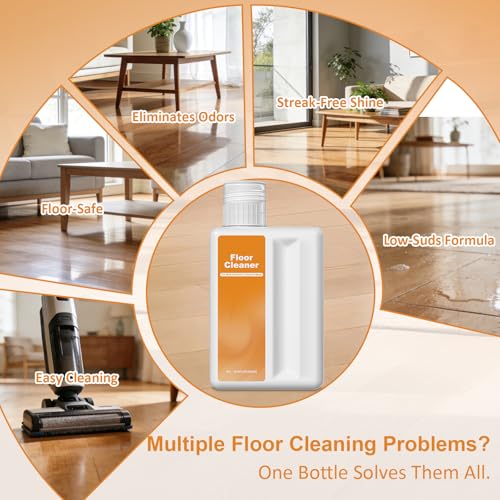 Image of Floor Cleaning Solution Compatible With Dreame Cleaning Solution, Subtle Orange Scent, Floor Cleaner for All Robot Vacuum Cleaners and Wireless Wet Dry Dual-Use Vacuum Cleaners, (Orange, Total 1 L)