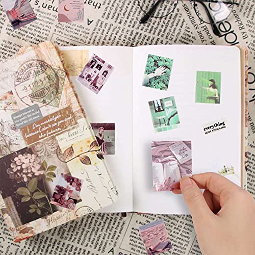 Image of 800 Pcs Stickers Set Vintage Journal Diary Stickers Decorative Scrapbooking Material Paper Washipaper for Journaling Diary Book DIY(No Glue)