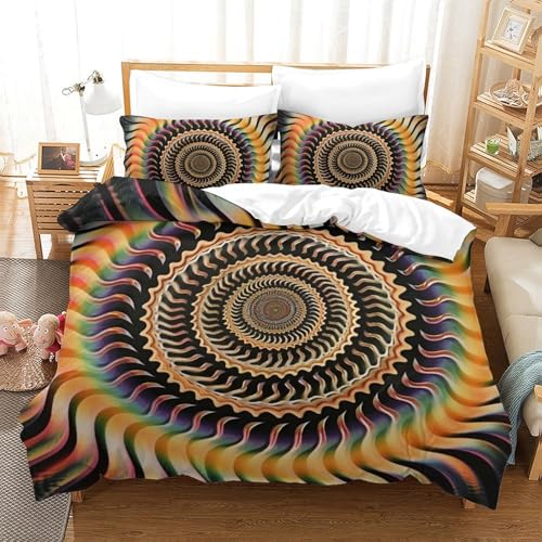 Housse de couette 200x200cm anti-plis en microfibre douce 3D - 2