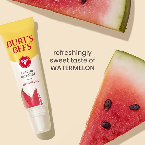 Burt's Bees Rescue Lip Relief, Watermelon, Hydrating Lip Balm for Dry Cracked Lips, with Responsbily Sourced Beeswax and Shea Butter, 100% Natural Origin, 1 Squeezy Tube, 0.35oz - image 7
