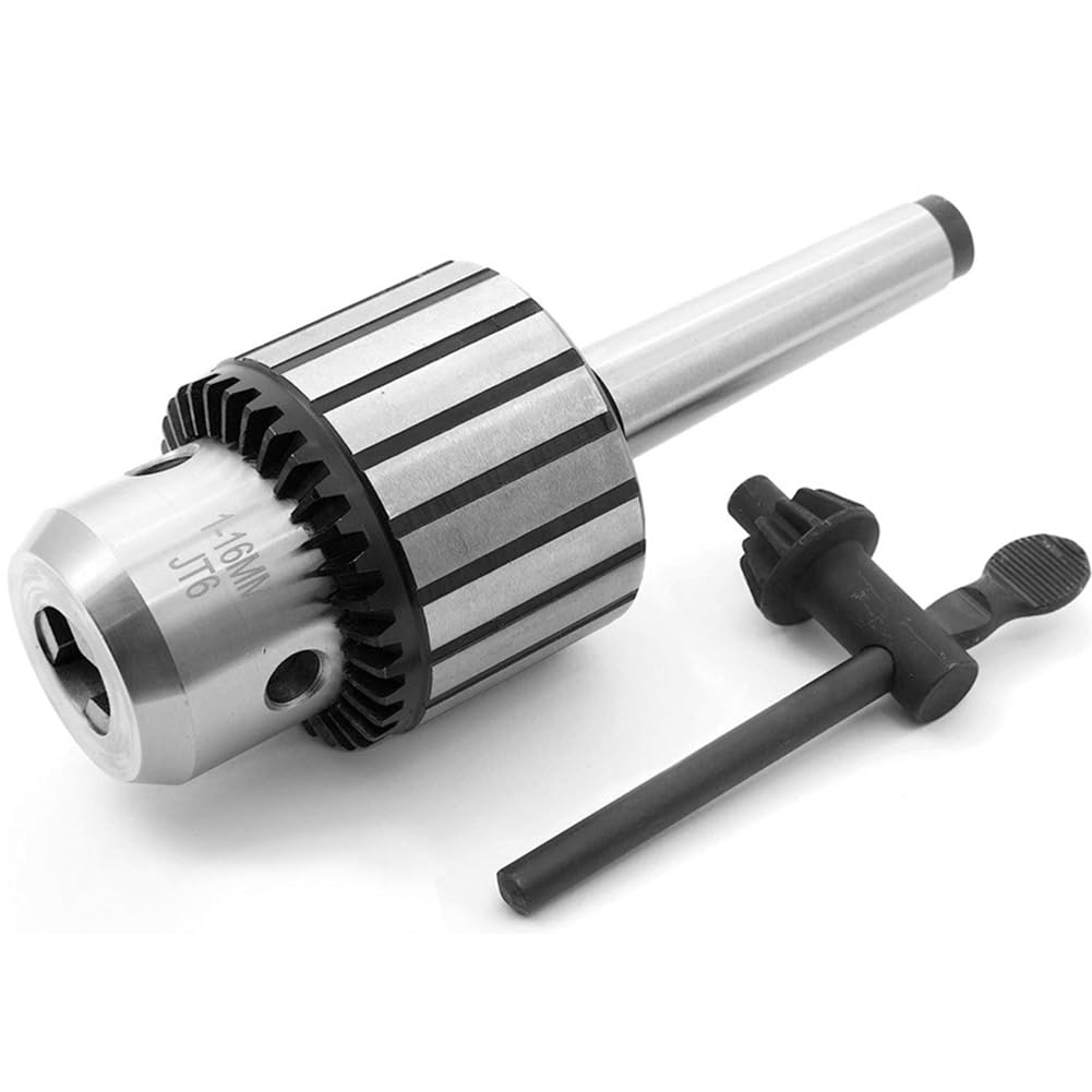 Ehwisbe Keyed Drill Chuck 1-16 Jt6 Wrench Drill Chuck 5/8-Inch + Mt2-Jt6 Extension Rod Combination Set 5/8Inch