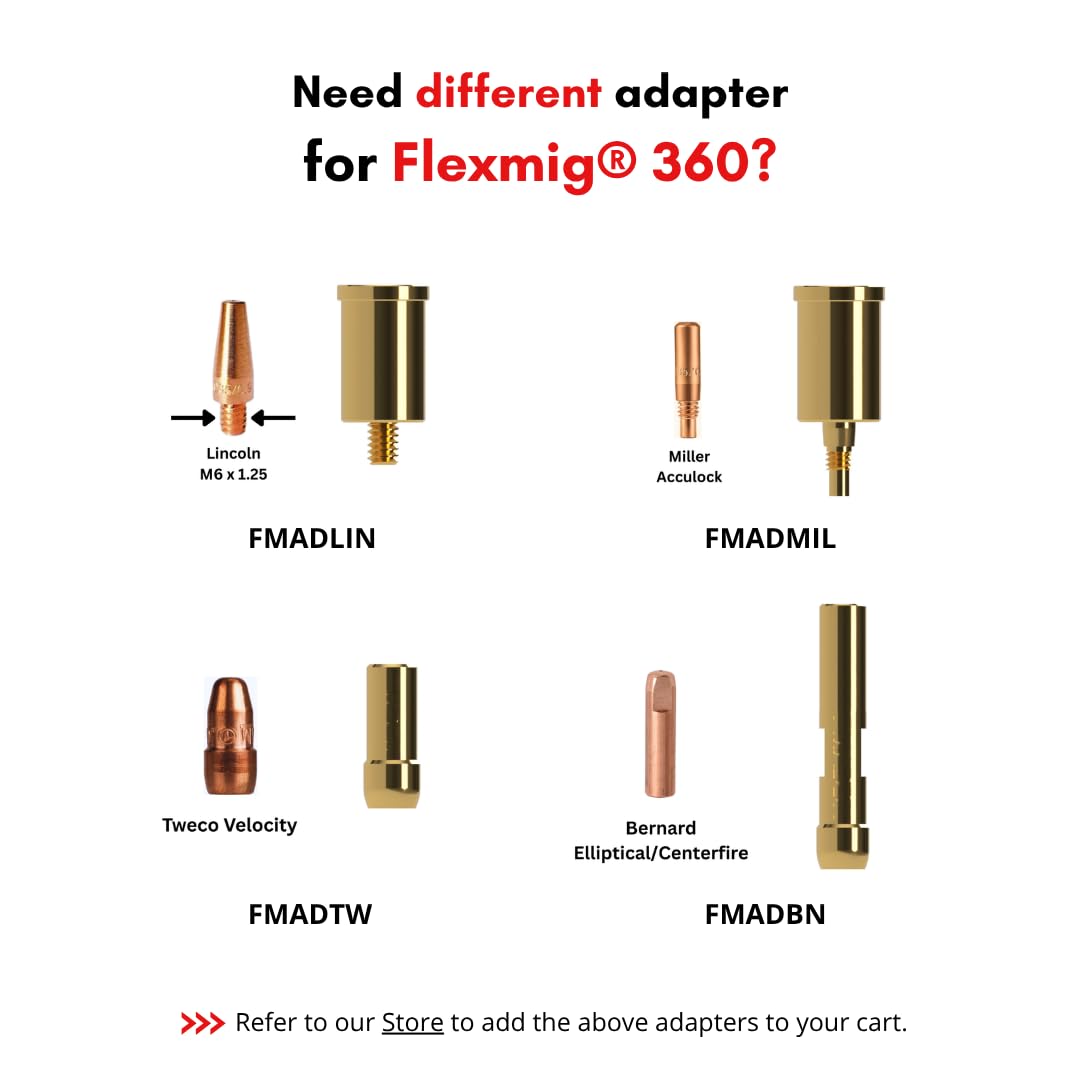 ROBTOOLS Flexmig360 - Extensión MIG flexible patentada original - Extensión flexible de pistola MIG de 10 pulgadas para espacios reducidos - Ajuste universal para núcleo de gas y flujo - Grado