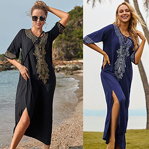 Vestido largo de playa holgado para cubrir el traje de baño con total comodidad 2