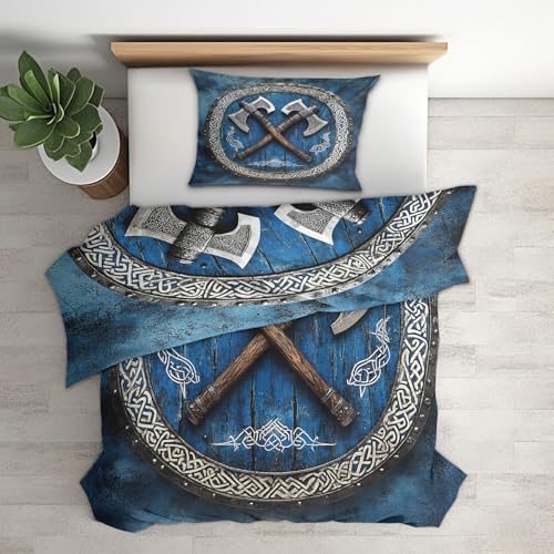 Housse de couette microfibre fermeture éclair parure de lit hache Viking