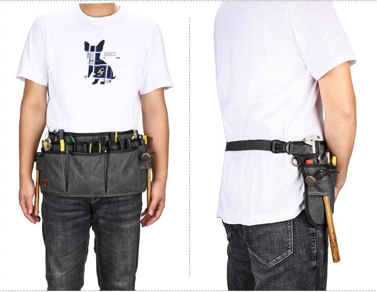 Miniatura 3 de Bolsas para cinturón de herramientas para hombres, bolsa de herramientas de electricista, bolsa de lona para herramientas de cintura de jardinería