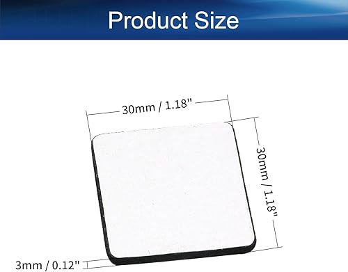 Miniatura 2 de Yinpecly 16 almohadillas de fieltro para muebles, almohadillas cuadradas de 1.18 pulgadas, protectores de suelo autoadhesivos antiarañazos para pies