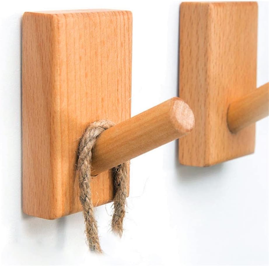 Nordic Natural Wooden Hanger Wall Mounted Coat Key Bags Storage Holder Decoration Hook for Hat