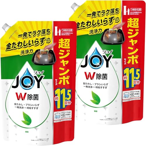 【まとめ買い】 P&G ジョイ 食器用洗剤 W除菌 緑茶 詰め替え用 1490mL×2