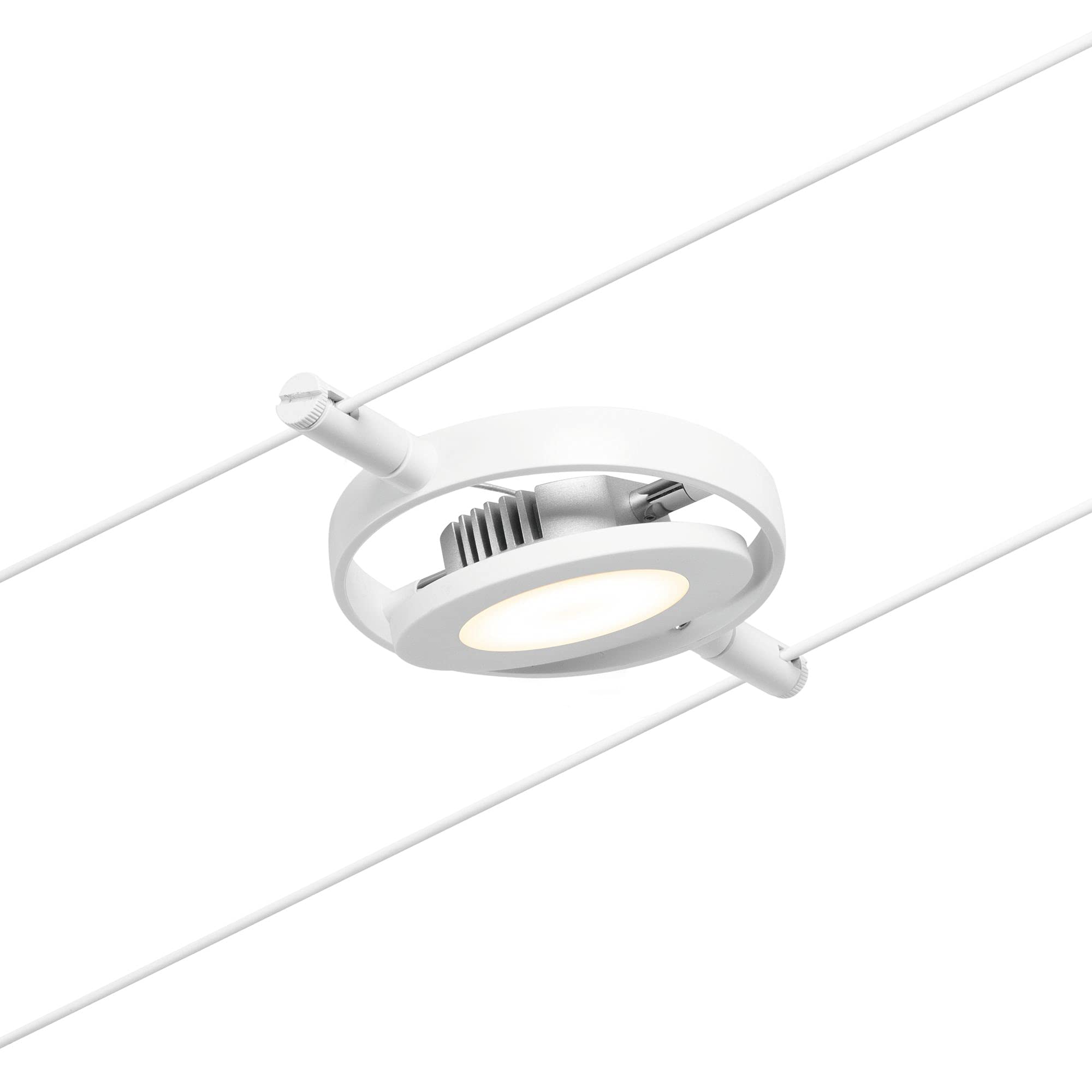 Paulmann 94417 Sistema de cables LED Spot RoundMac CC incl. 1x4,5 W, ampliable, blanco, cromo, cable metal, 3000 K