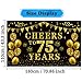 Trgowaul 75th Birthday Decorations for Women Men, Cheers to 75 Years Banner, Black Gold Back in 1948 Birthday Poster Acrylic Table Sign with Stand