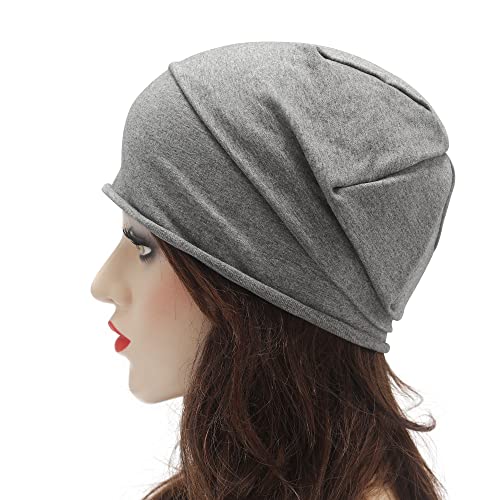 Image of ZLYC Cotton Thin Slouchy Beanie Hat for Men Women Fashion Soft Stretch Knit Skull Cap