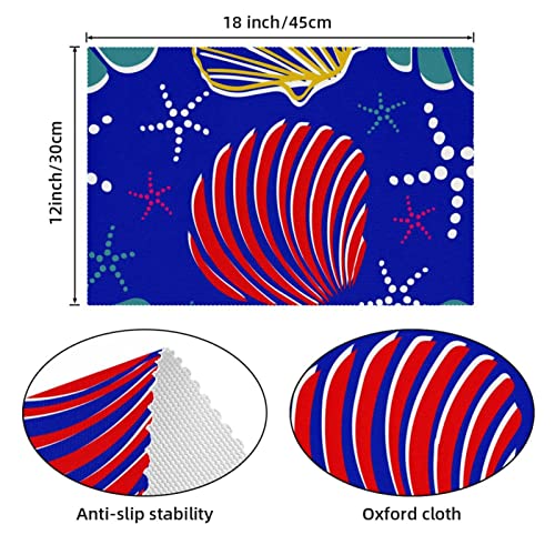 Set de table de qualité supérieure lavable motif mer en tissu