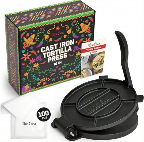 Uno Casa Cast Iron Tortilla Press 10 Inch - Tortilla